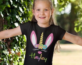 Personalized Unicorn Easter Shirt: Custom Bunny Ears Tee