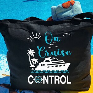 Sac fourre-tout Cruise - Sac fourre-tout d'été Cruising On Cruise Control - Modèles ouverts ou zippés 4 modèles - Toile de coton épaisse 100 % couleur naturelle