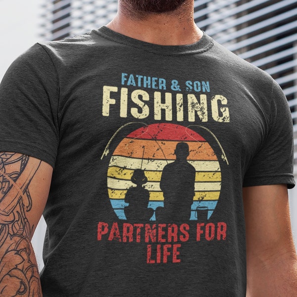 Father and Son Fishing partners for life Shirt - Fishing is my passion Tee- Fisherman Dad and son shirt - Birthday or Fathers Day Gift Shirt