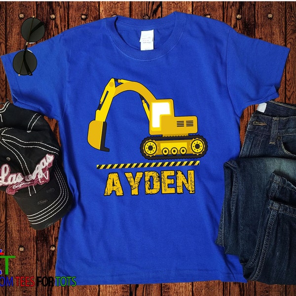 Personalized Excavator Shirt - Customizable Construction Tee for Kids and Adults