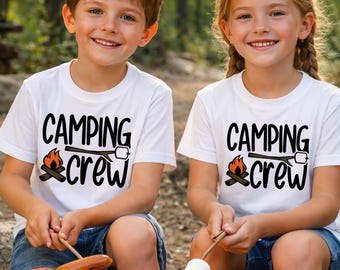 Camping Crew Matching Shirts - Kids Marshmallow S’mores Vacation Tee