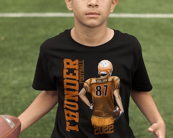 Personalized Football Team Shirt: Custom Name & Number Sports Tee
