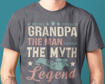 Personalized Mens Papa Shirt - Funny Man the Myth the Legend Gift for Dad Grandpa Opa - Fathers Day Shirt