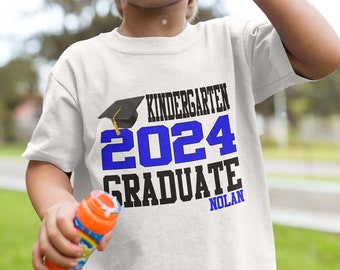 Boys Kindergarten Graduate 2024 T-shirt - Personalized Graduation Shirt for Kids - Custom School Grad Tee