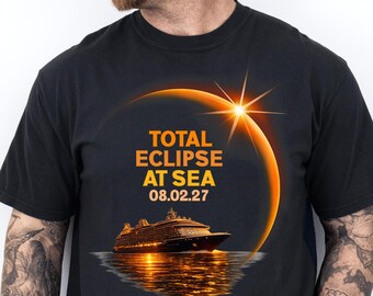 Total Solar Eclipse At Sea T-Shirt - 2027 Cruise, Spain Totality Path - Comfort Colors®