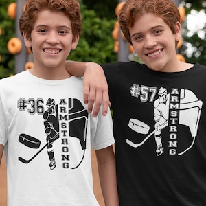 Custom Hockey Shirt - Personalized with Name and Number - Kids or Adult Tee - Sports Apparel