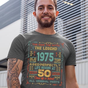 50th Birthday Shirt - Man Myth Legend Tee for the Fiftieth milestone - Perfect Dad Shirt for Adult Birthday Gift - 50 and Awesome Design