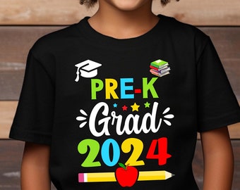 2024 Pre K Grad Shirt - Boy Girl PreK Graduation t-shirt - Kids School Grad Custom Year Kids Graduate