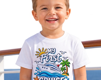 My First Cruise Shirt, Family Vacation Kids Tops, Infant Toddler Youth Sibling Apparel