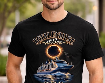 Total Solar Eclipse At Sea Cruise Shirt August 2027 - Astronomy, Totality Cruising T-shirt