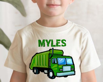 Personalized Garbage Truck Shirt - Toddler Trash Truck Birthday Tee