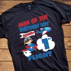 Airplane Birthday Shirt - Matching Family Airplane Shirts -  Airplane Personalized with name - Dad of the Birthday Boy Mom Aunt Uncle