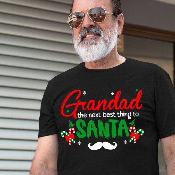 Grandpa Santa Shirt with Holiday Spirit - Next best thing Christmas Xmas Papa Opa Dad Gift - Uncle Poppa Pappy