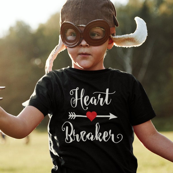 Heart Breaker Valentines Shirt - Kids Heart breaker Shirt - Girls Heart Breaker graphic Tee - Love Arrow Valentine Shirt for Boy