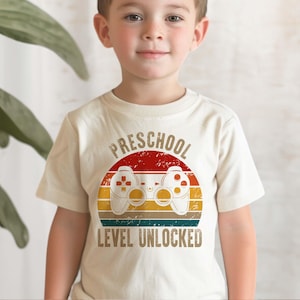 Preschool 1st day of school shirt - Kids Video Gamer tshirt - Level Unlocked Pre School tshirt - Video Game shirt