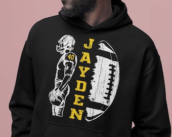 Personalized Football Hoodie: Custom Name & Number, Team Spirit Sweater
