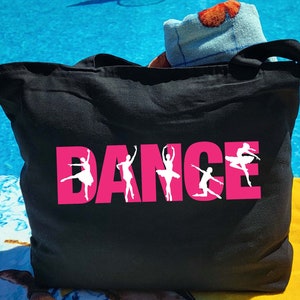 Sac fourre-tout de danse - Sac fourre-tout danseur - Ouvert ou zippé 4 styles - Sac de danse pour filles
