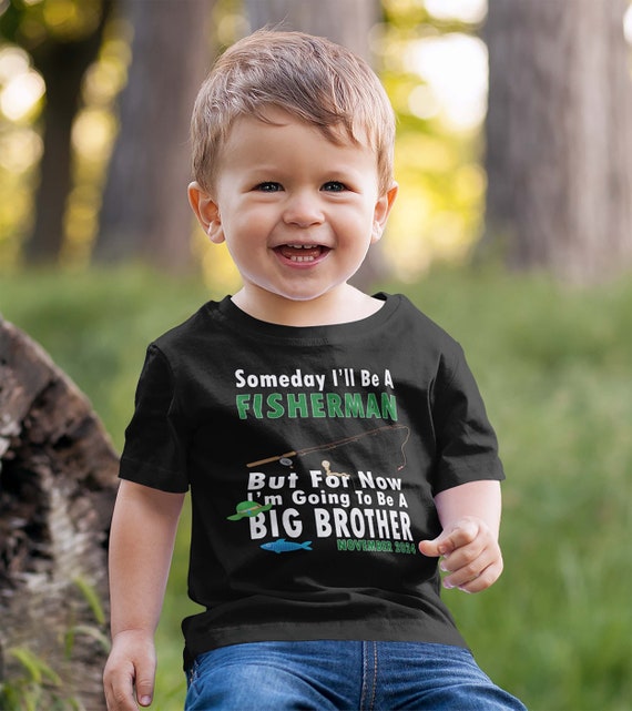 Custom Fisherman Big Brother Shirt Boys Fishing Tshirt Baby