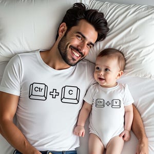Custom Ctrl C Ctrl V Daddy Shirt - Matching Baby Bodysuit Copy Paste Gift