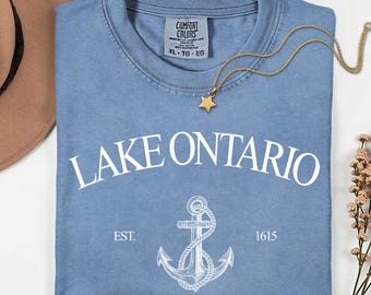 Lake Ontario Shirt, Great Lakes Canada Tops, Comfort Colors Vintage Apparel