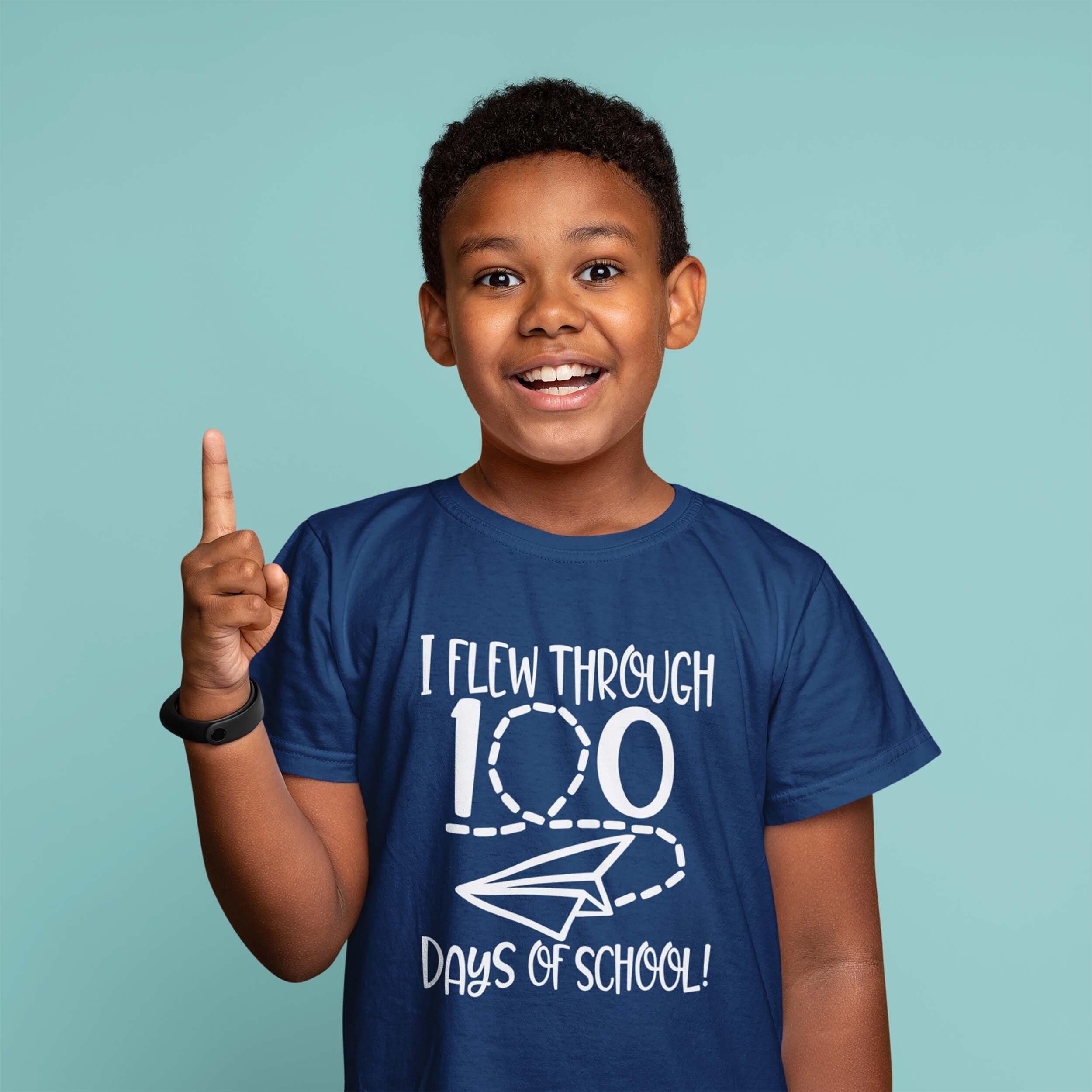100 Days of School T-Shirt: Paper Airplane Kids Tee