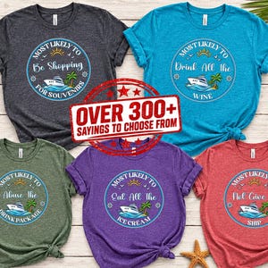 Funny Cruise Shirts, Most Likely To Group Vacation Tops, Custom Family Matching Tees image 1