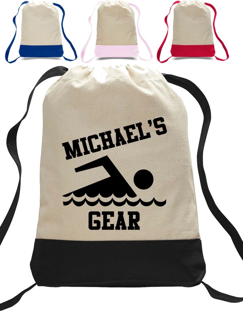 School Gym Bag Swimmer Totebag Closure Totebag Backpack Etsy