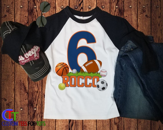 Sports Birthday Shirt Personalized Football Shirt Boy Girl - Etsy