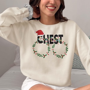 Christmas Chestnuts Shirt - Funny Matching Long Sleeve Tees For Couples & Family (Red, Green, Medium) - View #4