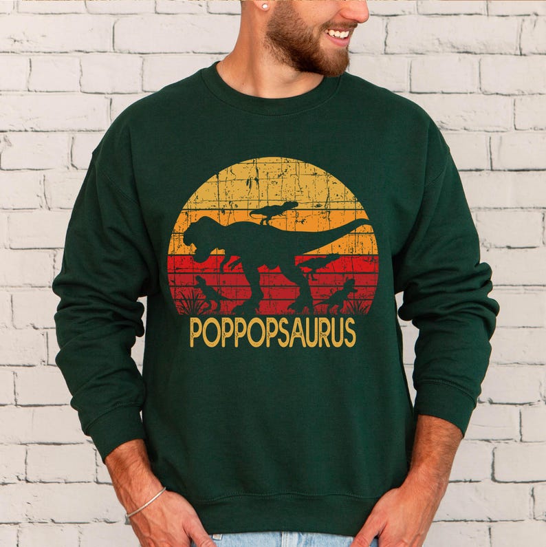 Personalized Dadasaurus Fathers Day Hoodie or Sweater - Dinosaur Name Shirt Grandpa Uncle saurus image 4