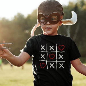 Valentine's Day Tic Tac Toe Shirt: Hearts Design, Kids Valentine Gift image 3