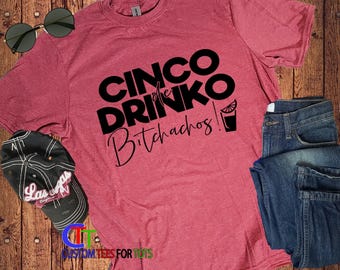 Tee-shirt Humour Cinco De Drinko 0% Mexican - Unisexe - Coton - Neuf Avec étiquettes - Marque Winorsar