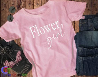 Flower Girl Wedding Party Shirt - Petal Patrol T-Shirt for Girls - Girly Celebration Top