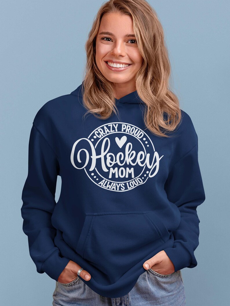 Hockey Mom Hoodie: Custom Name, Crazy Proud Always Loud - Sports Crewneck Sweatshirt image 2