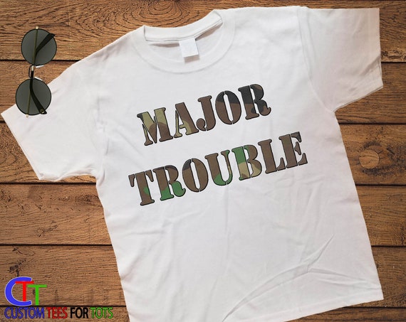 Boys Major Trouble Shirt Army Camo 
