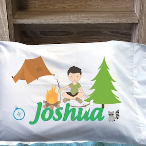 Personalized Camping Pillowcase: Kids Camper Pillow Cover
