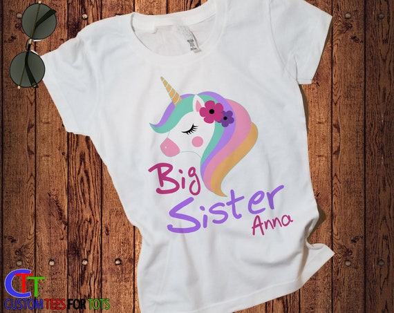 Big Sister Unicorn Shirt Personalized 
