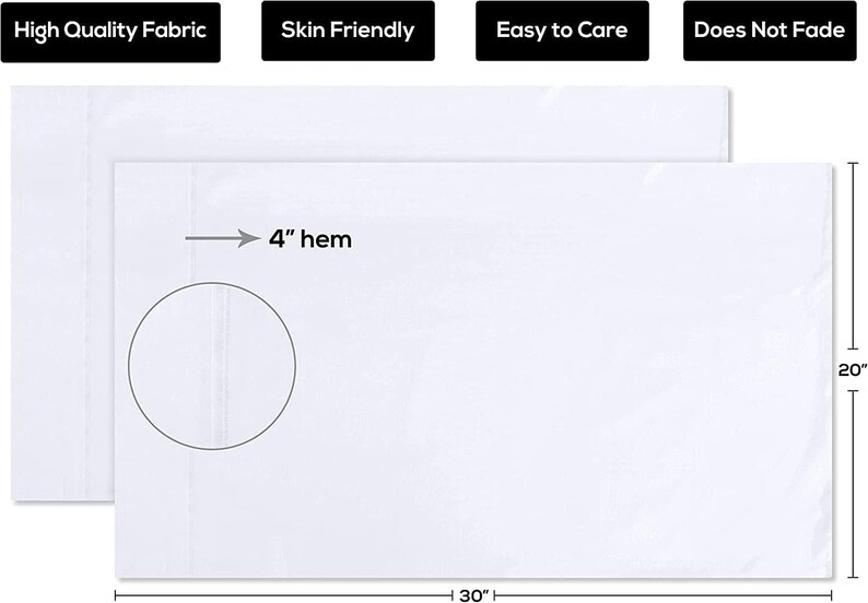 a white fabric with a circle drawn on it, along with some text providing information about the fabric.