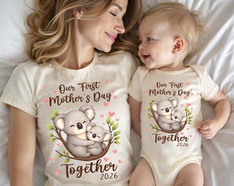 First Mothers Day Koala Shirt Matching Mama Baby 2026 1st Mom Tee