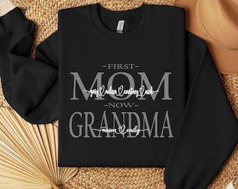 Personalized Grandma Nana Mama Sweatshirt - Custom Sweater Childrens Names - Gift for Mom - Crewneck for Women - Mothers Day