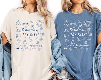 Custom Bachelorette Party Shirts, Love on the Lake Tees, Comfort Colors Bridesmaid Group Tops