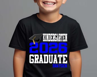 Personalized Kindergarten Graduate T-Shirt: Custom Name & Year