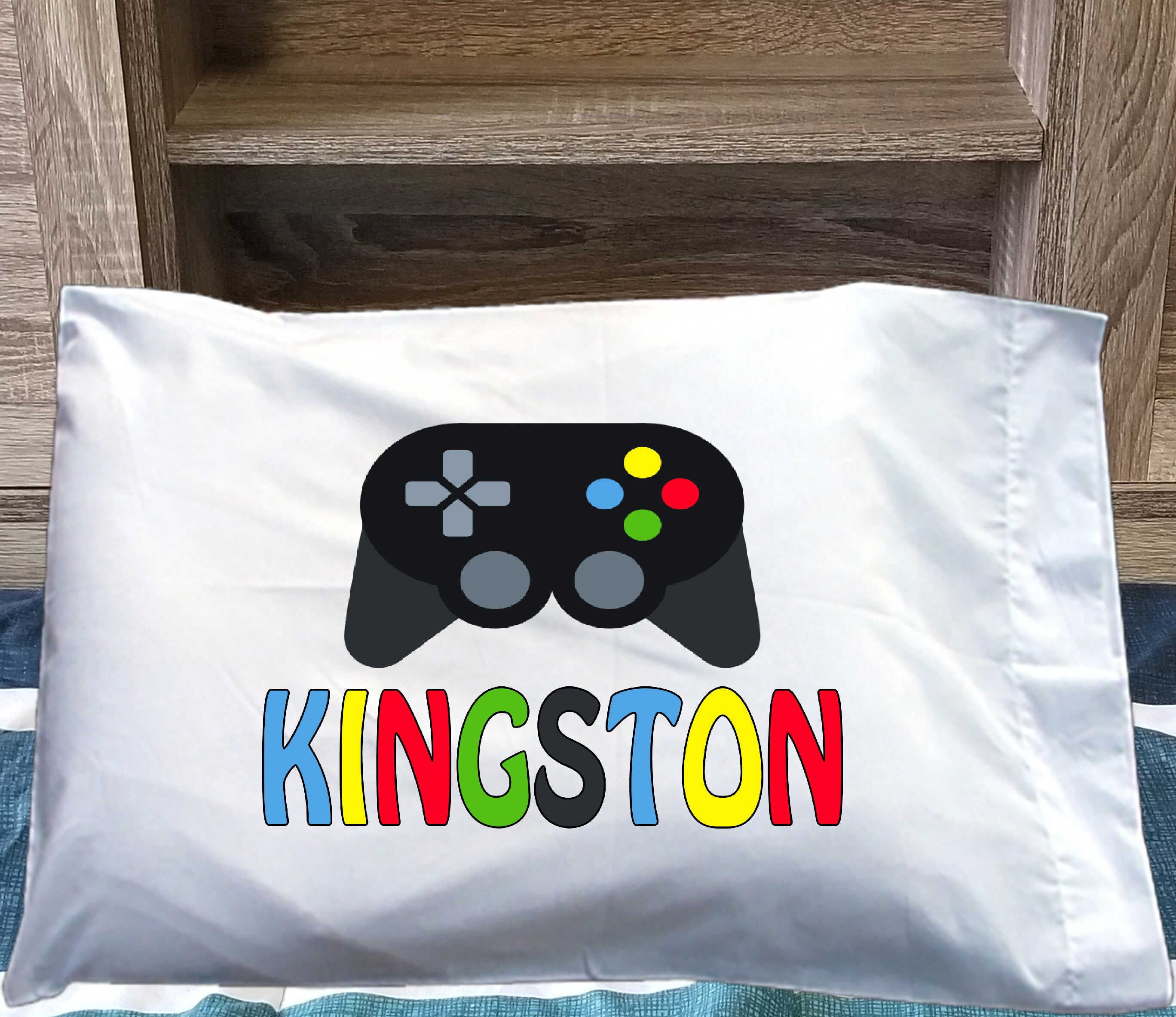 Kids Gamer pillowcase boy or girl gamer pillowcase gift birthday or Christmas ideas Personalized Video game Pillow