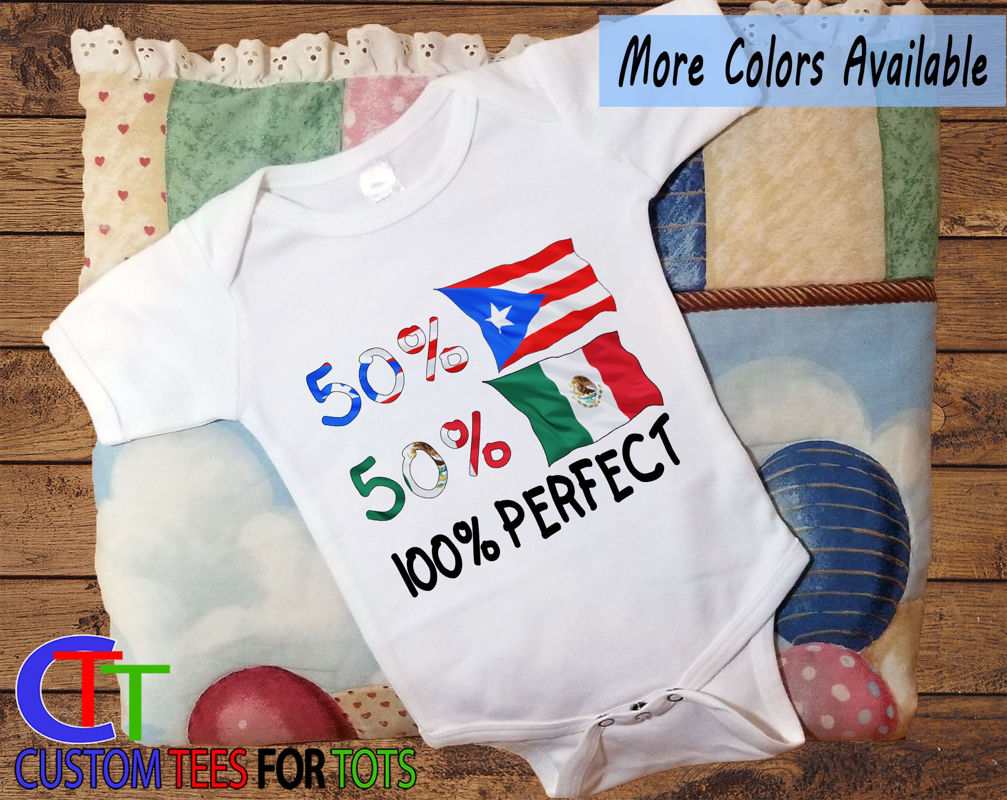 Puerto Rico Baby Body One Piece Cotton Flag T-Shirt  Jersey Gift 
