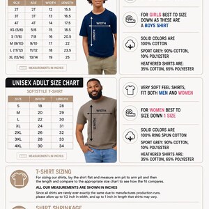 The image is a detailed size chart for Rykast Apparel, providing measurements and size information for both toddler/youth and adult shirts.