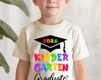 Kindergarten Graduate Shirt 2026 - Boy Girl Graduation Tshirt - Kids School Kinder Grad Custom T-shirt