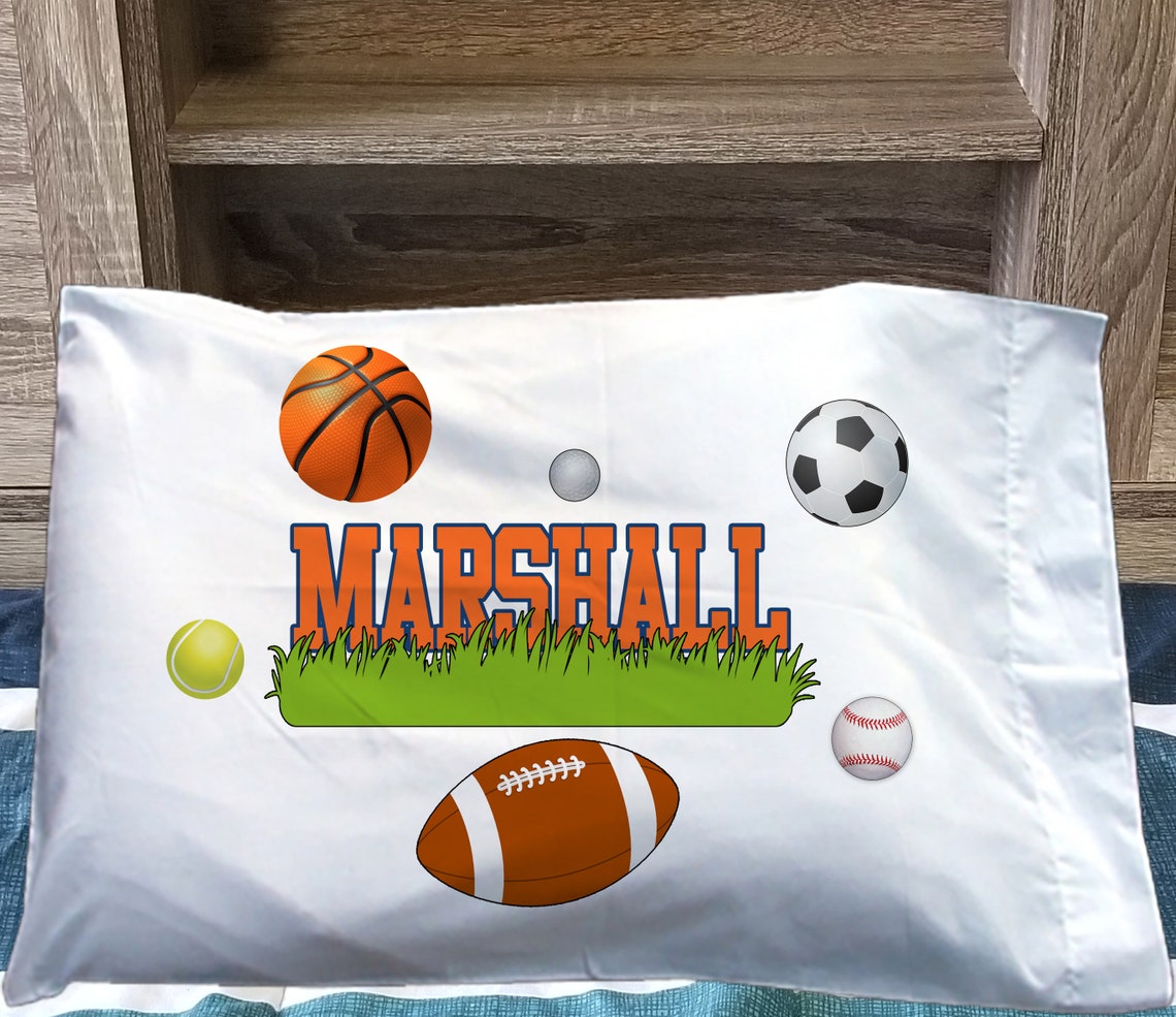 Football kids pillowcase Sports Pillow personalized Etsy