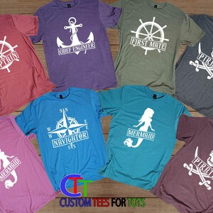 Matching Family Boating T-Shirts: Captain, Mermaid, Pirate & More