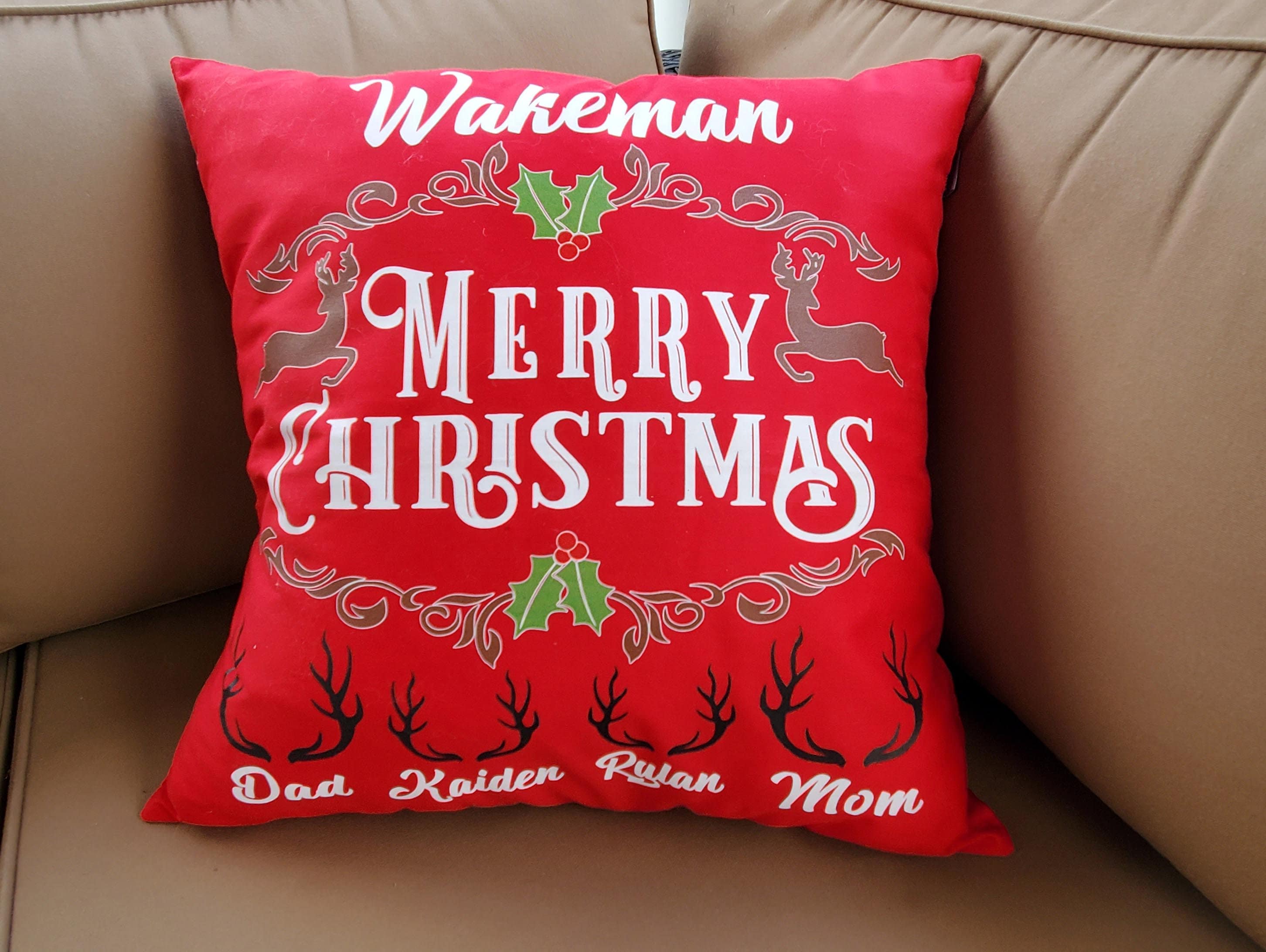 Personalized Family Christmas Pillow