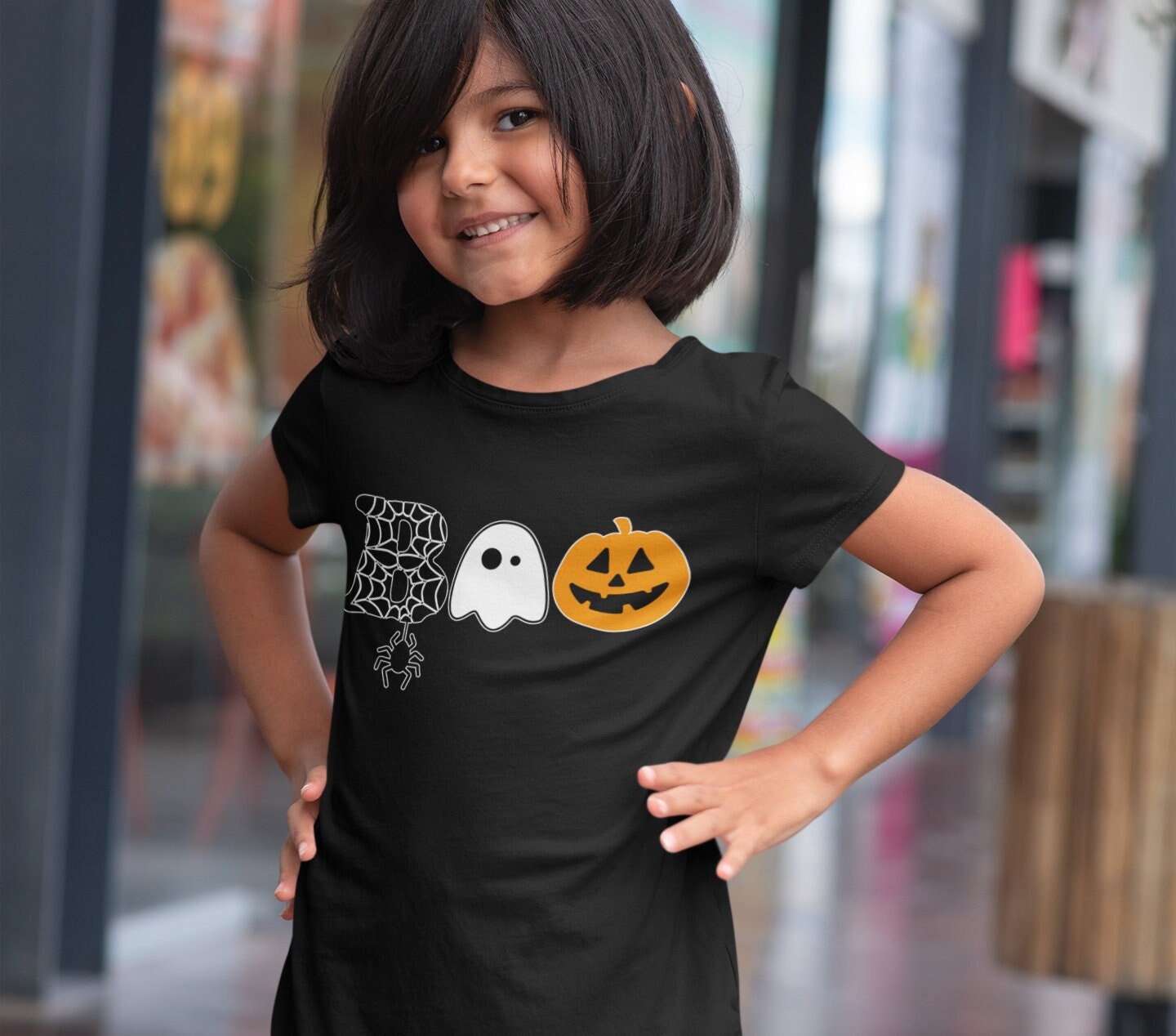 BOO Halloween Shirt Girls Halloween 